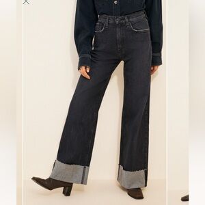 Hudson : Jodie wide leg cuffed jeans